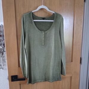 torrid Olive Green Long-Sleeve Knit Henley